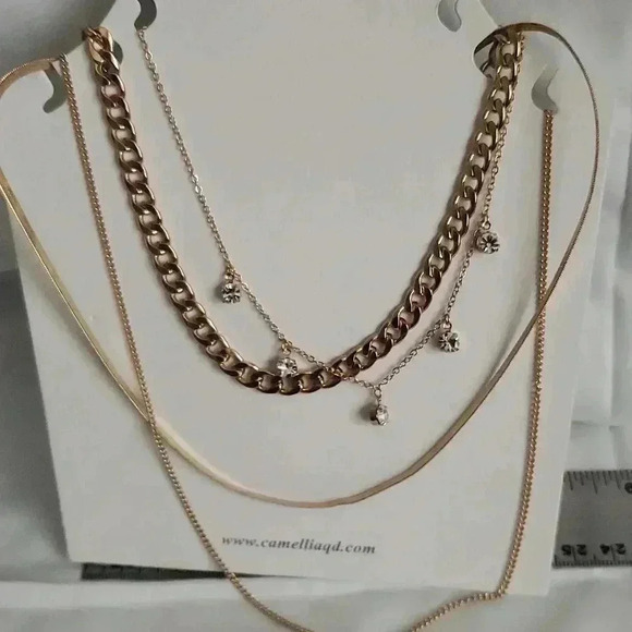 Fashion gold 4 layered necklace - Picture 1 of 7